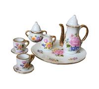 Générique Ensemble de Mini Tasses à Thé En Porcelaine pour Maison de Poupée à L'échelle 1/6, Théière Décorative élégante