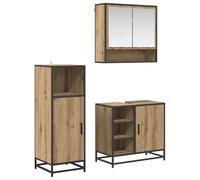Générique Ensemble de mobilier de Salle de Bain 3 pcs Chêne Artisanal,Meubles,Ensembles de Meubles,Ensembles de mobilier pour salles de Bains,Marron,58.15 KG,3402343