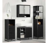 Générique Ensemble de mobilier de Salle de Bain 3 pcs Chêne Noir,Meubles,Ensembles de Meubles,Ensembles de mobilier pour salles de Bains,Noir,67.17 KG,3402505