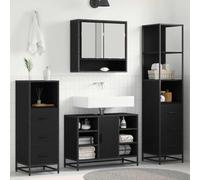 Générique Ensemble de mobilier de Salle de Bain 3 pcs Chêne Noir,Meubles,Ensembles de Meubles,Ensembles de mobilier pour salles de Bains,Noir,71.87 KG,3402571