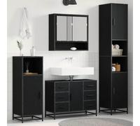 Générique Ensemble de mobilier de Salle de Bain 3 pcs Chêne Noir,Meubles,Ensembles de Meubles,Ensembles de mobilier pour salles de Bains,Noir,89.12 KG,3402487
