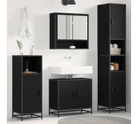 Générique Ensemble de mobilier de Salle de Bain 3 pcs Chêne Noir,Meubles,Ensembles de Meubles,Ensembles de mobilier pour salles de Bains,Noir,75.56 KG,3402553