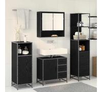 Générique Ensemble de mobilier de Salle de Bain 3 pcs Chêne Noir,Meubles,Ensembles de Meubles,Ensembles de mobilier pour salles de bains-3402523