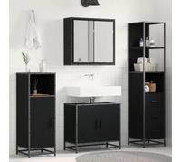 Générique Ensemble de mobilier de Salle de Bain 3 pcs Chêne Noir,Meubles,Ensembles de Meubles,Ensembles de mobilier pour salles de Bains,Noir,66.58 KG,3402328