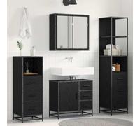 Générique Ensemble de mobilier de Salle de Bain 4 pcs Chêne Noir,Meubles,Ensembles de Meubles,Ensembles de mobilier pour salles de Bains,Noir,95.24 KG,3402331