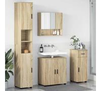 Générique Ensemble de mobilier de Salle de Bain 4 pcs Chêne Sonoma,Meubles,Armoires & Meubles de Rangement,Meubles-lavabos,Meubles-lavabos de Salle de Bains,Marron,72.69 KG,3392975