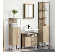 Générique Ensemble de mobilier de Salle de Bain 4 pcs Chêne Sonoma,Meubles,Ensembles de Meubles,Ensembles de mobilier pour salles de Bains,Marron,63.15 KG,3399394