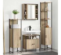 Générique Ensemble de mobilier de Salle de Bain Autre 4 pcs Chêne Sonoma,Meubles,Ensembles de Meubles,Ensembles de mobilier pour salles de bains-3399397