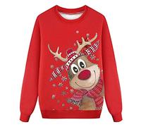 Générique Ensemble de Noël 2022 Pour Papa et Homme - Pull Moche - Col Rond - Sweat à Manches Longues Imprimé - Familial - Nouvel An (Rouge, M)
