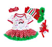 Générique Ensemble de Noël pour Bébé Fille 0-24 Mois, BéBéS Filles NoëL Tutu Jolie Robe à Manches Longues Tenues Habit Pere Noel Robe Noel Fille 2 Ans Rouge | pour Bébé Vêtement 6 Mois-6 Ans