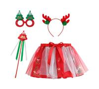 Générique Ensemble de Noël pour Bébé Fille 0-24 Mois, BéBéS Filles NoëL Tutu Jolie Robe à Manches Longues Tenues Ensemble De Bandeaux My 1St Christmas Bodysuit Tenue Fille | VêTements Chaud
