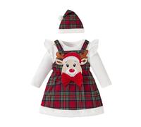 Générique Ensemble de Noël pour Bébé Fille 0-24 Mois, Robe Bebe Fille Noel Costume Noel Bebe Robe NoëL BéBé Enfant Bébés Filles C'est Mon 1er / 2ème Anniversaire Princesse