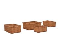 Générique Ensemble de paniers gigognes 4 pcs Marron Saule,Chariots de Rangement,2.4KG-286980