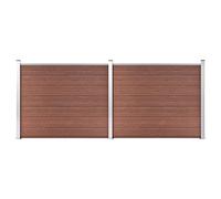 Générique Ensemble de Panneau de clôture WPC 353x146 cm Marron Quincaillerie Clôtures & barrières Panneaux de clôture (Poids 45.55KG)