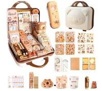 Générique Ensemble de Papeterie Kawaii Capybara - Trousse à Crayons Grande Capacité Mignonne, Capybara-Stationery-Set,Coffret Cadeau Enfants (B)