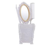 Générique Ensemble de Peignes Anti-Statique et Miroir de Maquillage Portable Kit Coiffure Boîte PVC Blanche Élégante Brosse Démêlante pour Salon et Usage Domestique pour Soins