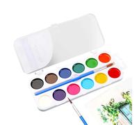 Générique Ensemble de peinture à l'aquarelle, ensemble de peinture à l'eau portable pour adultes, dessin en quarelle lavable avec pinceau pour cadeau de fête en classe préscolaire