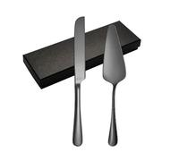 Générique Ensemble de pelles à gâteaux en acier inoxydable, outils coupe du pain doré, Pizza, fromage, Steak, ustensiles cuisson, 2/4 pièces(Black-2Pcs)