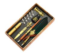 Générique Ensemble de plumes d'oie vintage | Ensemble d'encre pour stylo plume de stylos de calligraphie | Le lot de stylos plume comprend un stylo, de l'encre, des pointes de rechange, des bâton