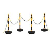 Générique Ensemble de poteaux à chaîne avec chaîne en Plastique 10 m,Entreprise & Industrie,Signalétique,Panneaux de signalisation routière,Jaune,2.95KG,150957