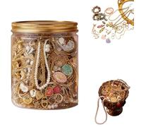 Générique Ensemble de pots de bijoux mystère en or |.Ensemble pots mystère, assortiment boucles d'oreilles dorées, bagues, colliers, emballage cadeau prêt pour les femmes