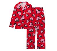 Générique Ensemble de pour Femme à Manches Longues avec imprimé cœur Romantique idéal pour la Saint-Valentin Confort Doux et élégant à chez soi