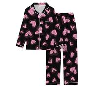 Générique Ensemble de pour Femme à Manches Longues avec imprimé cœur Romantique idéal pour la Saint-Valentin Confort Doux et élégant à chez soi