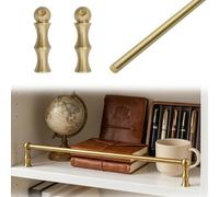 Générique Ensemble de Protection d'étagère décorative Anti-basculement, Rails en Laiton doré pour étagères, barrière de sécurité métallique réglable (C, 45,7 cm)