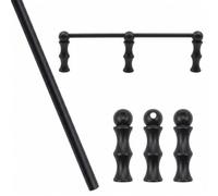 Générique Ensemble de Protection d'étagère décorative Anti-Chute, en Alliage d'aluminium, pour étagères de bibliothèque (Style A - Noir, 175,3 cm)