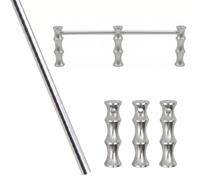 Générique Ensemble de Protection d'étagère décorative Anti-Chute, en Alliage d'aluminium, pour étagères de bibliothèque (Style B - Argent, 109,2 cm)