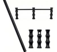 Générique Ensemble de Protection d'étagère décorative Anti-Chute, en Alliage d'aluminium, pour étagères de bibliothèque (Style B - Noir, 86,4 cm)