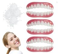 Générique Ensemble De Prothèse en Silicone Ensemble De Prothèses Dentaires en Silicone Ouche Complète Ensemble De Fausses Dents Dents en Haut Et en Bas Kit De,3pairs