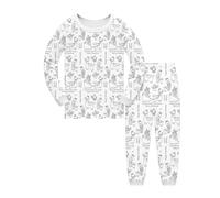 Générique Ensemble de Pyjama à colorier pour Enfants DIY, Pyjama Enfant imprimé Main pour Filles et garçons Tenue Nuit Confortable fêtes année