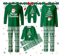 Générique Ensemble De Pyjama Famille Hiver Printemps éTé Automne Pyjama De Noel Famille Chic Imprimé Mignon Ensemble Homme Fille Femme BéBé Garçon Confortable Maison (B-Green, 7-8 ans)