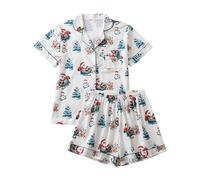 Générique Ensemble De Pyjama Noël Sweat Plaid Femme Robe Chambre Polaire Chaude pour Vêtements Satin Drôle Chemise Jeune Set Mode Chaud