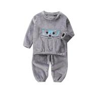 Générique Ensemble De Pyjamas pour Enfants Garçon,Tenue décontractée garçons Joli vêtement Nuit imprimé lot 2 pièces Haut et Pantalon Manches Longues Epais Hiver Chaud Petites Filles