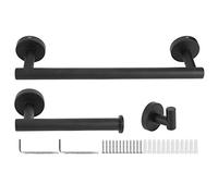 Générique Ensemble De Quincaillerie De Salle De Bain Noir Mat, Quincaillerie Durable en Acier Inoxydable 304, Ensemble Mural 3 Pièces, Rénovation De Salle De Bain Moderne, Finition Anti-Rayures