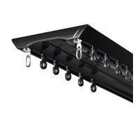 Générique Ensemble De Rails pour Rideaux De Plafond, Doubles Rails en Alliage D'aluminium, 70-600cm Tringle À Rideaux pour Balcon, Porche, Studio, Zone D'intimité, Placard(Noir,120cm/3.9ft)