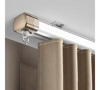 Générique Ensemble De Rails pour Rideaux De Plafond, Silencieux Tringle À Rideaux De Montage Mural Curtain Room Divider Rail pour Balcon, Porche, Studio, Placard(White Ceiling,180cm(2 * 90cm))