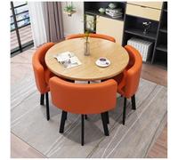 Générique Ensemble de Repas Rond Moderne de 5 pièces avec Dessus de Table en Faux marbre et chaises d'aile pour Petit Salon de Cuisine ou Appartement Mobilier de Salle à Manger en métal épargne
