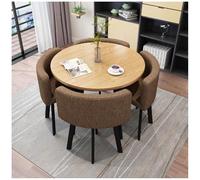 Générique Ensemble de Repas Rond Moderne de 5 pièces avec Dessus de Table en Faux marbre et chaises d'aile pour Petit Salon de Cuisine ou Appartement Mobilier de Salle à Manger en métal épargne