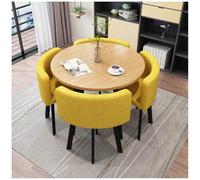 Générique Ensemble de Repas Rond Moderne de 5 pièces avec Dessus de Table en Faux marbre et chaises d'aile pour Petit Salon de Cuisine ou Appartement Mobilier de Salle à Manger en métal épargne