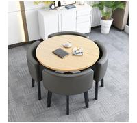 Générique Ensemble de Repas Rond Moderne de 5 pièces avec Dessus de Table en Faux marbre et chaises d'aile pour Petit Salon de Cuisine ou Appartement Mobilier de Salle à Manger en métal épargne