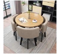 Générique Ensemble de Repas Rond Moderne de 5 pièces avec Dessus de Table en Faux marbre et chaises d'aile pour Petit Salon de Cuisine ou Appartement Mobilier de Salle à Manger en métal épargne