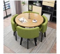 Générique Ensemble de Repas Rond Moderne de 5 pièces avec Dessus de Table en Faux marbre et chaises d'aile pour Petit Salon de Cuisine ou Appartement Mobilier de Salle à Manger en métal épargne