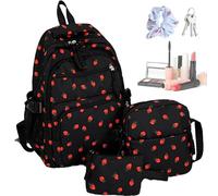 Générique Ensemble De Sac À Dos Fraise - Nylon Et Polyester, Sac D'école Pour, Durable Et Léger | À Dos, Ensemble De Cartable Pour, Filles Et Garçons, Déplacements Quotidiens, Maternelle, Éc