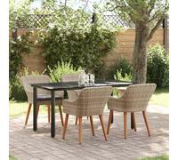 Générique Ensemble de Salle à Manger 5 pcs Gris Clair Poly rotin,Meubles, Mobilier de Jardin, Salons de Jardin, Noir (Poids 54.75KG)