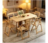 Générique Ensemble De Salle à Manger De Style Ferme 7 PièCes, Table De Cuisine Pliante pour 6 Personnes, Bureau Extensible en Bois Massif à Abattants, IdéAl pour Les Petits Espaces,Natural,A