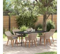 Générique Ensemble de Salle à Manger Gris Clair Poly rotin,Meubles,Mobilier de Jardin,Salons de Jardin,Noir,84.4 KG,3261710