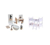 Générique Ensemble de Salle de Bain, Chambre à Coucher, Lit Superposé et Meubles de Maison de Poupée à L'échelle 1:12